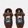 Aziel Mule Faux Fur Chocolate Brown Suede Aziel Mule Faux Fur Chocolate Brown Suede