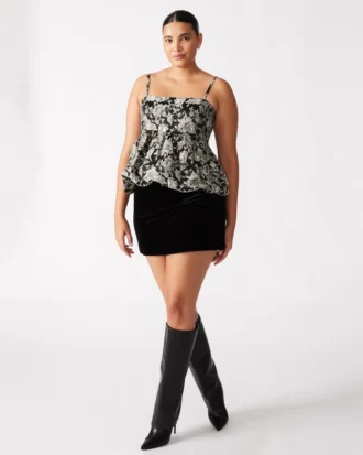 Cindi Velvet Skort Μαύρο