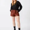 Faux the Record Short Cognac
