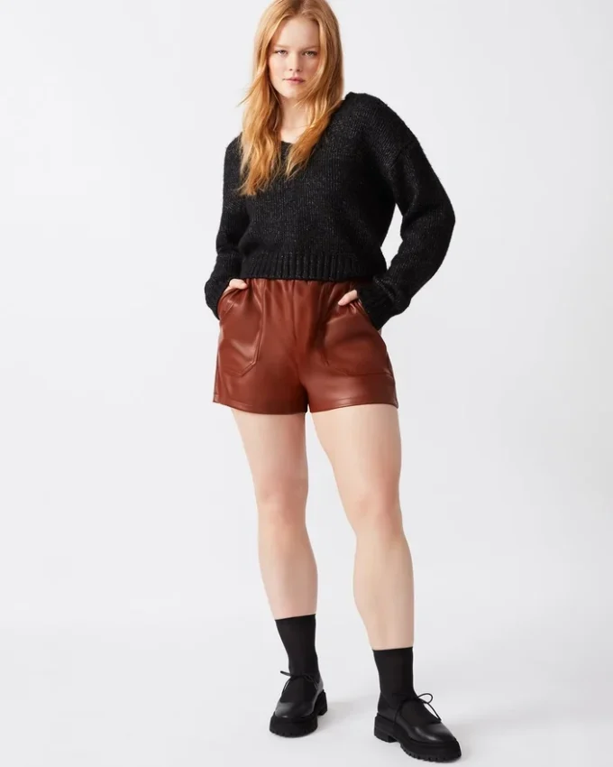 Faux the Record Short Cognac