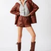 Faux the Record Short Cognac