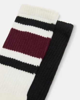 Ivy 2 Pack Stripe Athleisure Κάλτσες Cherry