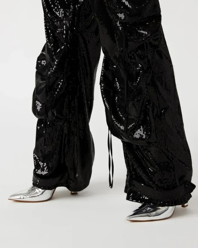 Παντελόνι Duo Sequin Μαύρο