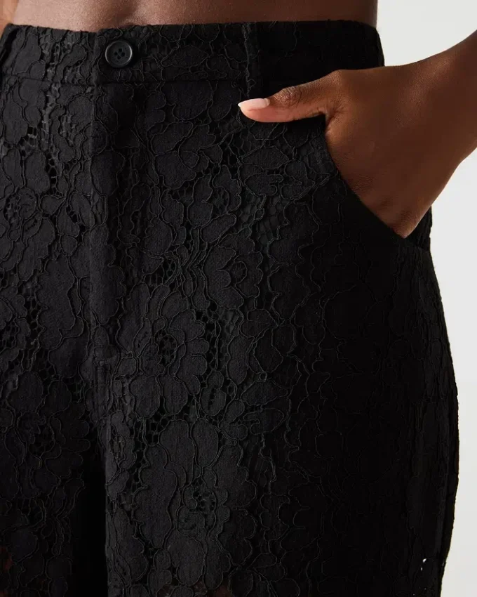 Παντελόνι Tre Lace Μαύρο Παντελόνι Tre Lace Μαύρο