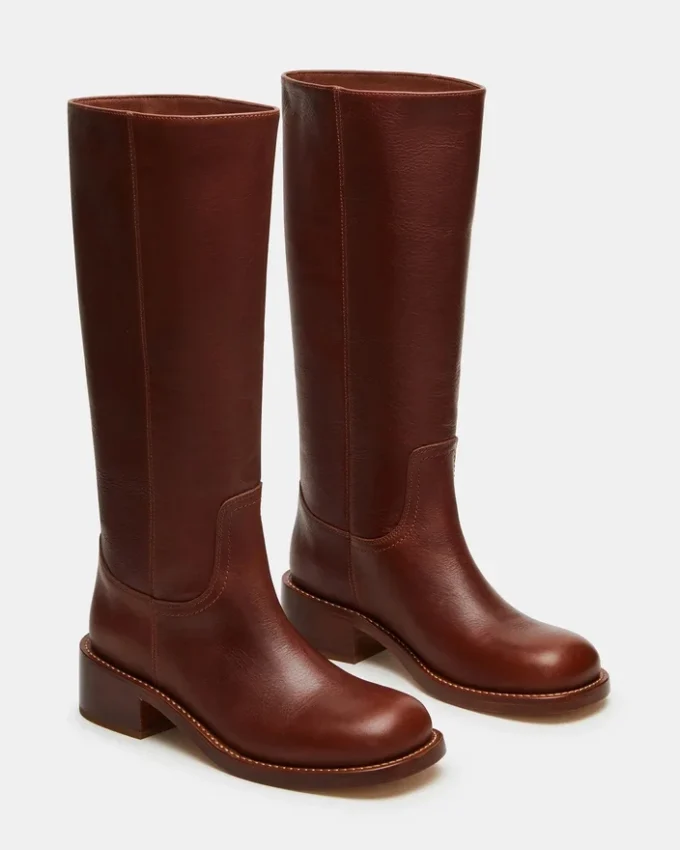 Riggs Rust Δερμάτινη μπότα με φαρδύ γάμπα Riggs Rust Δερμάτινη μπότα με φαρδύ γάμπα