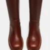 Riggs Rust Δερμάτινη μπότα με φαρδύ γάμπα Riggs Rust Δερμάτινη μπότα με φαρδύ γάμπα