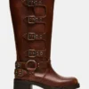 Rocky Cognac Distressed Wide Calf