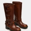 Rocky Cognac Distressed Wide Calf