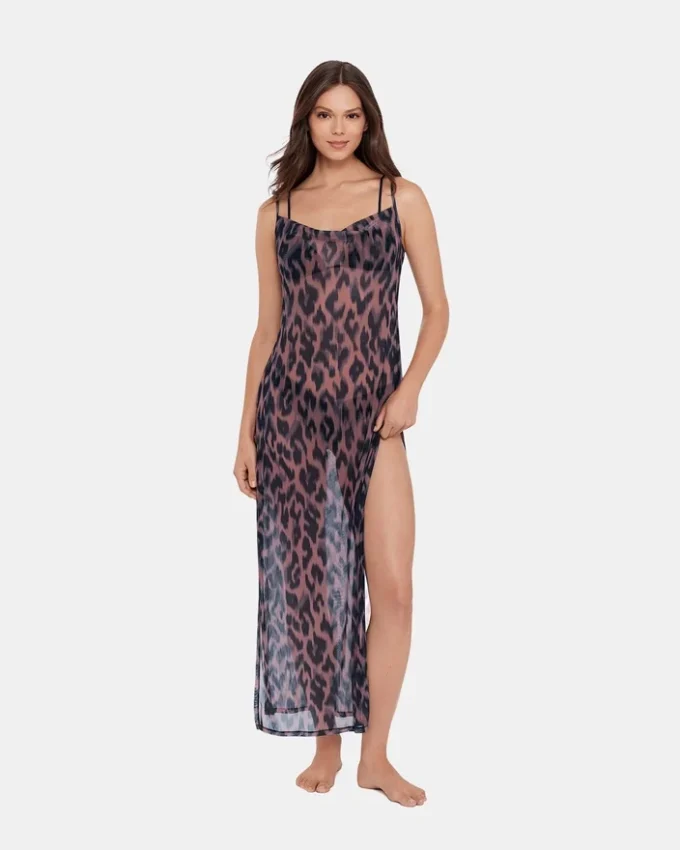 Static Leopard Bikini Cover-Up Natural Static Leopard Bikini Cover-Up Natural