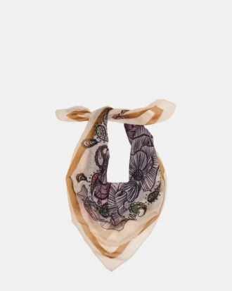 Τετράγωνο μαντήλι Boho Floral σε χρώμα ιβουάρ