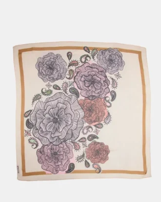 Τετράγωνο μαντήλι Boho Floral σε χρώμα ιβουάρ